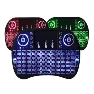 Imagem de Mini Teclado Keyboard Sem Fio Wireless Iluminado Luz Led