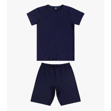 Imagem de Pijama Infantil Camiseta e Bermuda Select Azul, 8, Azul