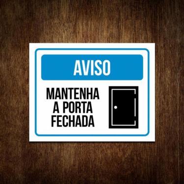 Imagem de Placa Aviso Mantenha A Porta Fechada