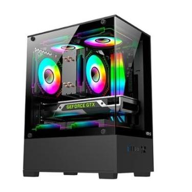 Imagem de Gabinete Gamer Hyrax HGB310, Mini Tower, M-ATX, Frontal e Lateral em Vidro Temperado-HGB310B-Unissex