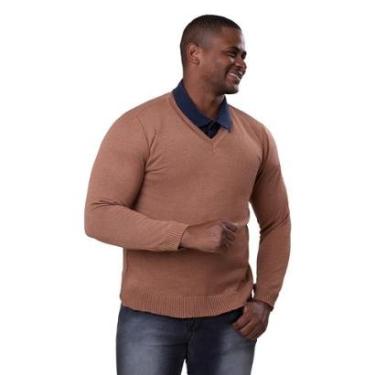 Imagem de Suéter Masculino Tricô Decote V 72052-Masculino