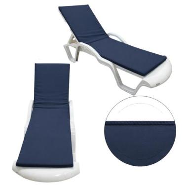 Imagem de Colchonete Almofadado De Espreguiçadeira Para Praia Piscina Azul Marin