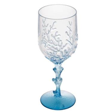 Imagem de Taça de Acrílico para Água Coral Transparente Azul Wolff 450ml