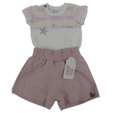 Imagem de Conjunto Shorts + Body Luxo Bebê Menina D+ Baby Verão 60201 - Lilás - M ( 6 - 9 MESES )...