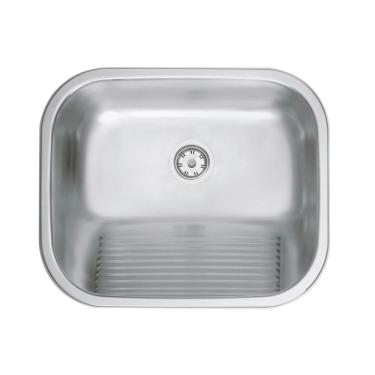 Imagem de Tanque de Encaixe Hera 34L 50x40CM de Sobrepor em Aço Inox Acetinado com Esfregador Inc...