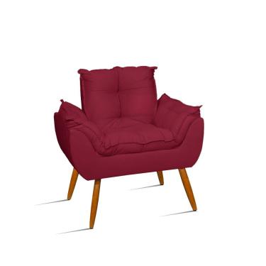 Imagem de Poltrona Decorativa Opala Sala Quarto Escritório Suede Fibra Siliconada Marsala Balaqui...