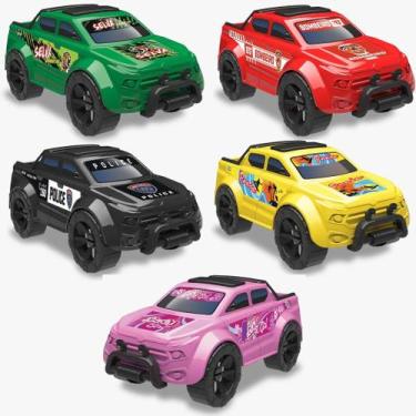 Imagem de Kit Carrinho Pick Up Force Policia + Lady + Selva + Bombeiro + Praia C