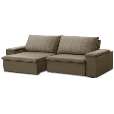 Imagem de Sofá 3 Lugares Retrátil Reclinável Para Sala 245cm Malfati F04 Veludo 