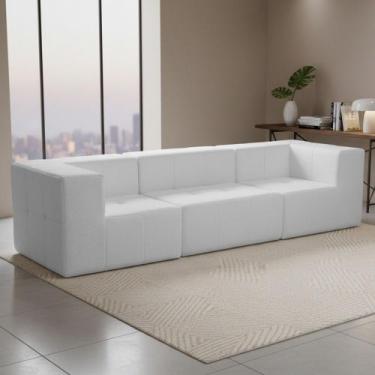 Imagem de Sofá 3 Lugares Para Sala Living Modular 264cm Lancaster F04 Bouclê Bra