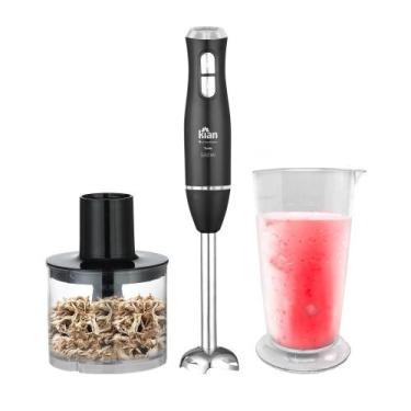 Imagem de Mixer Kian 2 em 1 500W com Processador e Haste Inox, Preto, 110V