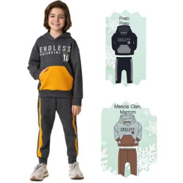 Imagem de Conjunto Blusão Manga Longa Moletom Inverno Infantil Brincar e Arte RE