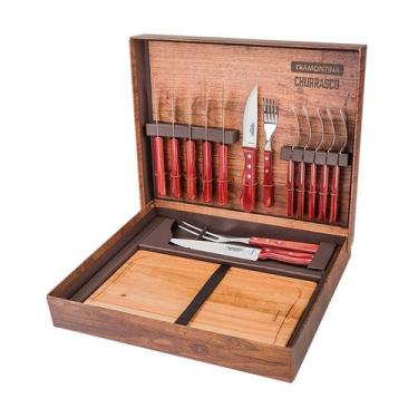 Imagem de Kit Churrasco 15 Peças Tramontina 21198770 Vermelho, UNICA