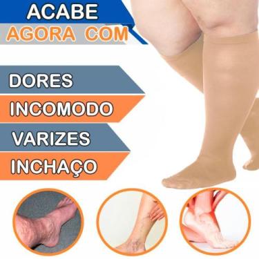 Imagem de Meia Plus Size Média Compressão 34 Para Obesos E Idosos Com Pernas Inc