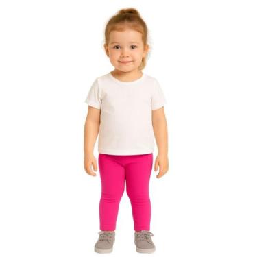 Imagem de Calça Legging Básica Infantil Bebê Menina Brandili, 2, Rosa