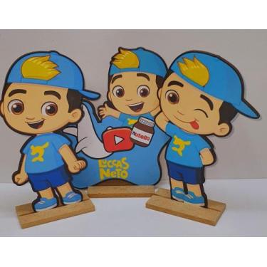 Imagem de Kit 6 Enfeite de Mesa Decoração Festa Mdf Luccas Netto Lucas