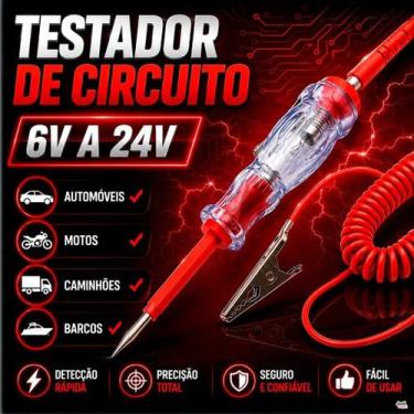 Imagem de Testador de Circuito Automotivo com Luz Interna para Carro Moto e Cami