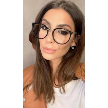 Imagem de Armação Óculos Redondo Grande Preto Acetato - Congratulations Store