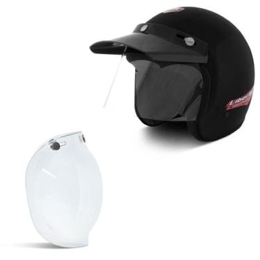 Imagem de Capacete Compact + Viseira Bubble - PRO TORK, PRETO, 58