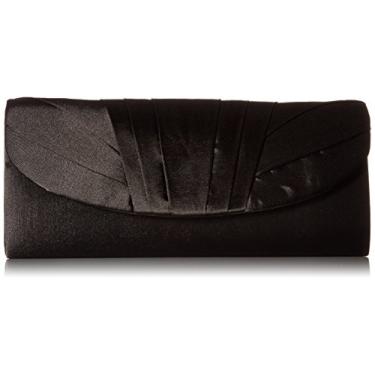 Imagem de Jessica McClintock Angel Satin Smoking Flap Evening Clutch, Preto, One Size