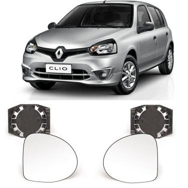Imagem de Par Lente Com Base Retrovisor Renault Clio 2012 2013 2014 15