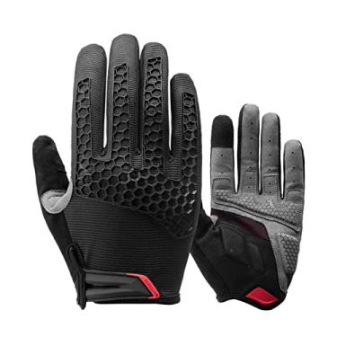 Imagem de Luvas de equitação dedo inteiro motocicleta masculina primavera e inverno mountain bike luvas de bicicleta de estrada equipamento de ciclismo, preto, XGG