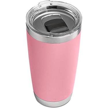 Imagem de Outty Copo Rambler de 590 ml, aço inoxidável, isolado a vácuo com tampa MagSlider e Canudo,Rosa