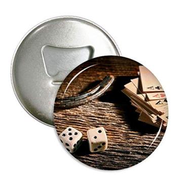 Imagem de Abridor de garrafas com ímã de geladeira, emblema multifuncional para jogos de pôquer de dados