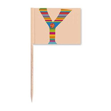 Imagem de Y Alfabeto Laranja Frutas Padrão Bonito Palito Bandeiras Marcador Decoração de Festa