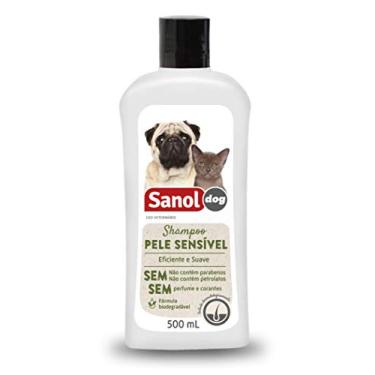 Imagem de Sanol Dog Shampoo De Pêlos Para Câes E Gatos Pele Sensível 500 Ml Branco