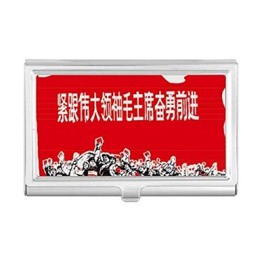 Imagem de Carteira de Bolso Vermelha Porta Cartão de Visita em Bateria Soldado com Bandeira Vermelha