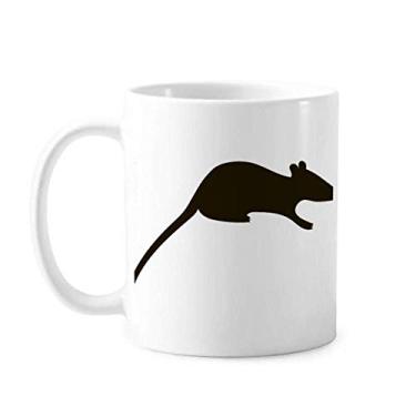 Imagem de Caneca de cerâmica preta com retrato de animal de cerâmica xícara de porcelana de café