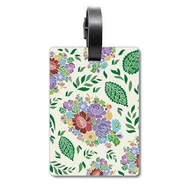 Imagem de Estilo chinês japonês, estampa de folhas, mala, etiqueta, cartão de bagagem, etiqueta