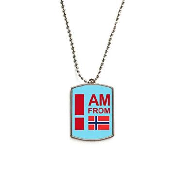 Imagem de DIYthinker Colar com pingente I Am from Norway de aço inoxidável para cachorro