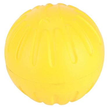 Imagem de Venda Louca Brinquedo de bola de cachorro para animais de estimação, bola de espuma vinílica acetinada portátil de brinquedo de adestramento para cães amarelos, brinquedo de adestramento para
