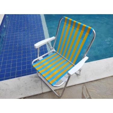 Imagem de Cadeira De Praia E Piscina Alta Alumínio Colorida Belfix