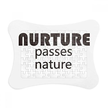 Imagem de Moldura de quebra-cabeça natureza com citação "Nurture Passes" Decoração de quadro