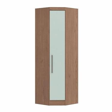 Imagem de Armário Guarda Roupa de Canto Oblíquo 1 Porta Infinity Móveis Castro Macadâmia/pistache Line