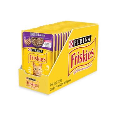 Imagem de Pack Nestlé Purina Friskies Ração Úmida Para Gatos Adultos Cordeiro Ao Molho - Com 15 Sachês 85g