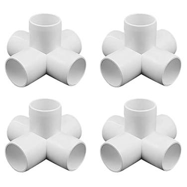 Imagem de ANPTGHT Conector de cotovelo de 5 vias com encaixe de PVC de 3,5 cm, saída lateral de cotovelo de grau de mobiliário de 90 graus, acessórios de canto de PVC para construção de móveis de estufa