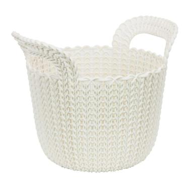 Imagem de Cesto Organizador Knit Trançado Redondo 3 Litros Branco Keter