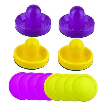 Imagem de Dynwave Empurradores e discos de air hockey, fundo de feltro 96mm, tamanho grande, empurrador de air hockey para hóquei de mesa, crianças e adultos, estilo H
