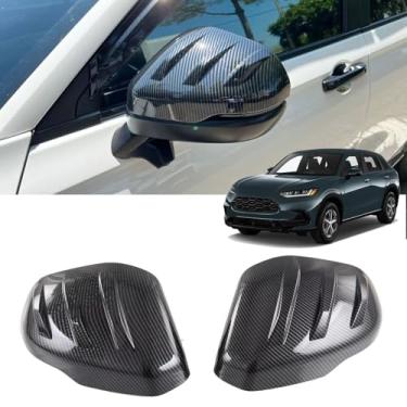 Imagem de SJBNKJYXGSLULU Acessórios para Honda HR-V HRV 2023 2024 2025 Capas de espelhos laterais de porta de carro, fibra de carbono, preto, acessórios exteriores automotivos, acabamento protetor de espelhos