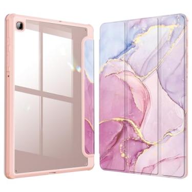 Imagem de Fintie Capa fina híbrida para Samsung Galaxy Tab S6 Lite 10,4 polegadas 2022/2020 modelo (SM-P610/P613/P615/P619) com suporte de caneta S, capa à prova de choque com capa traseira transparente transpa