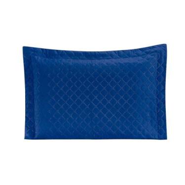 Imagem de Porta Travesseiro Com Debrum Requinte Liso 01 Peça - Azul Royal - Enxo