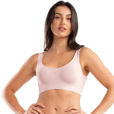 Imagem de 3 Top Sem Bojo Sem Costura Regata Microfibra Fitness She, Bege, P