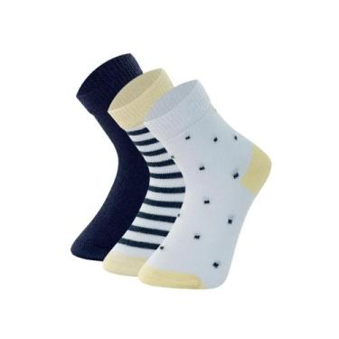 Imagem de 3 Pares De Meias Cano Médio Infantil Kids Bebe Mash De Algodão Cotton,