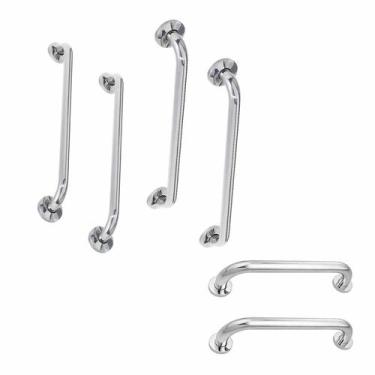 Imagem de Alça Barra de Apoio Inox 40cm 70cm 80cm Kit 6 Unidades Suporte Acessib