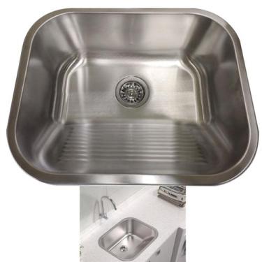 Imagem de Tanque Inox Lavanderia 30 Litros Lava Roupa Esfrega Limpa Lavabo Limpe