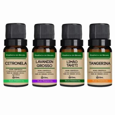 Imagem de Kit 4 Óleos Essenciais Lavandin, Limão, Tangerina, Citronela - Essênci