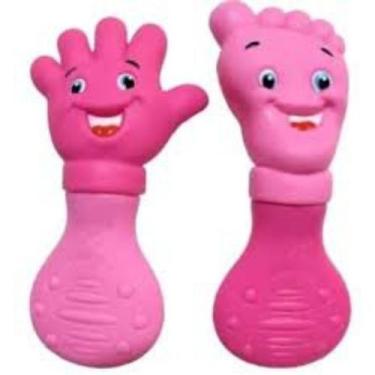 Imagem de Kit Mordedor Bebe Mãozinha e Pezinho ROSA Vila Toy
